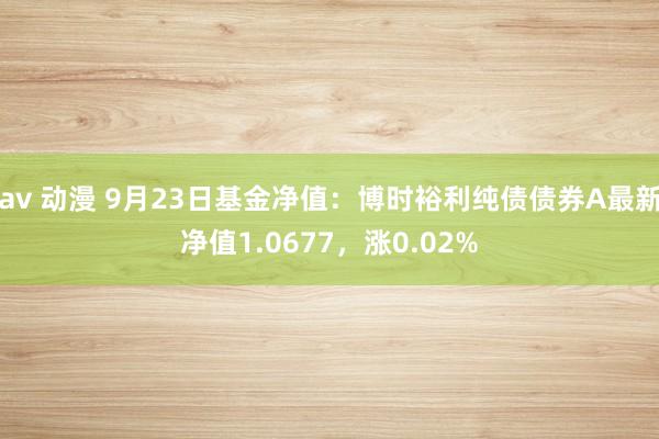 av 动漫 9月23日基金净值：博时裕利纯债债券A最新净值1.0677，涨0.02%