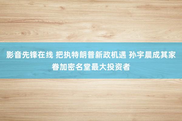 影音先锋在线 把执特朗普新政机遇 孙宇晨成其家眷加密名堂最大投资者