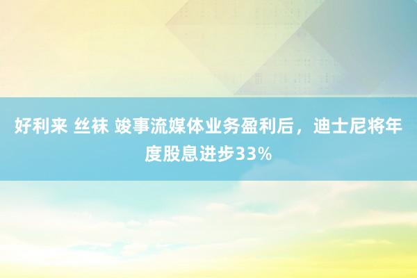 好利来 丝袜 竣事流媒体业务盈利后，迪士尼将年度股息进步33%