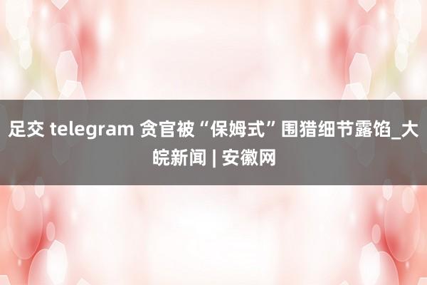 足交 telegram 贪官被“保姆式”围猎细节露馅_大皖新闻 | 安徽网